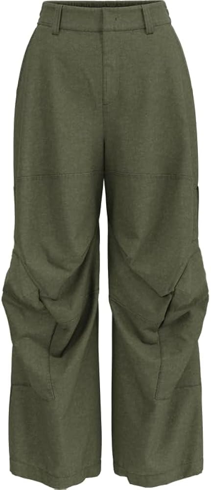 URBAN REVIVO Womens High Waisted Wide Leg Cargo Pants Ruched Utility Trousers Casual Streetwear Fall Winter | Amazon (US)