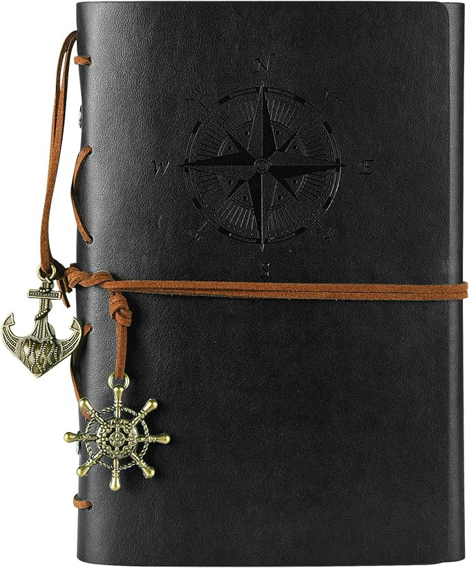 Leather Journal Notebook, Vintage Spiral Notebook Refillable Daily Planner Embossed Travel Journa... | Amazon (US)