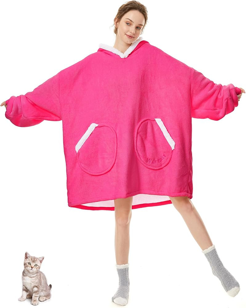 American Trends Blanket Hoodie Wearable Blacnket, Oversized Sherpa Warm Blanket Sweatshirt, Gift ... | Amazon (US)