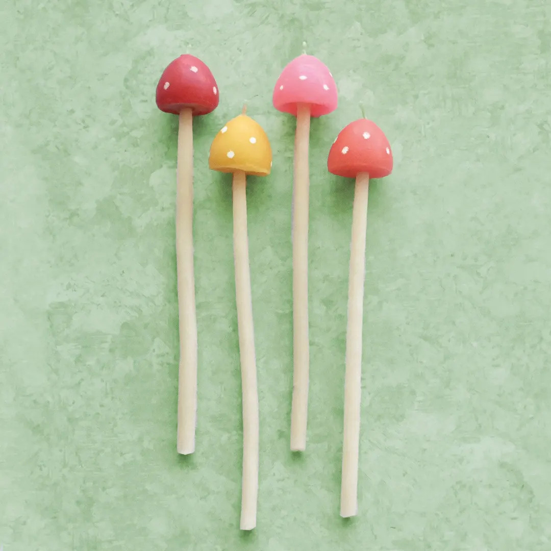 Beeswax Mushroom Candle Set of 4 - Etsy | Etsy (US)
