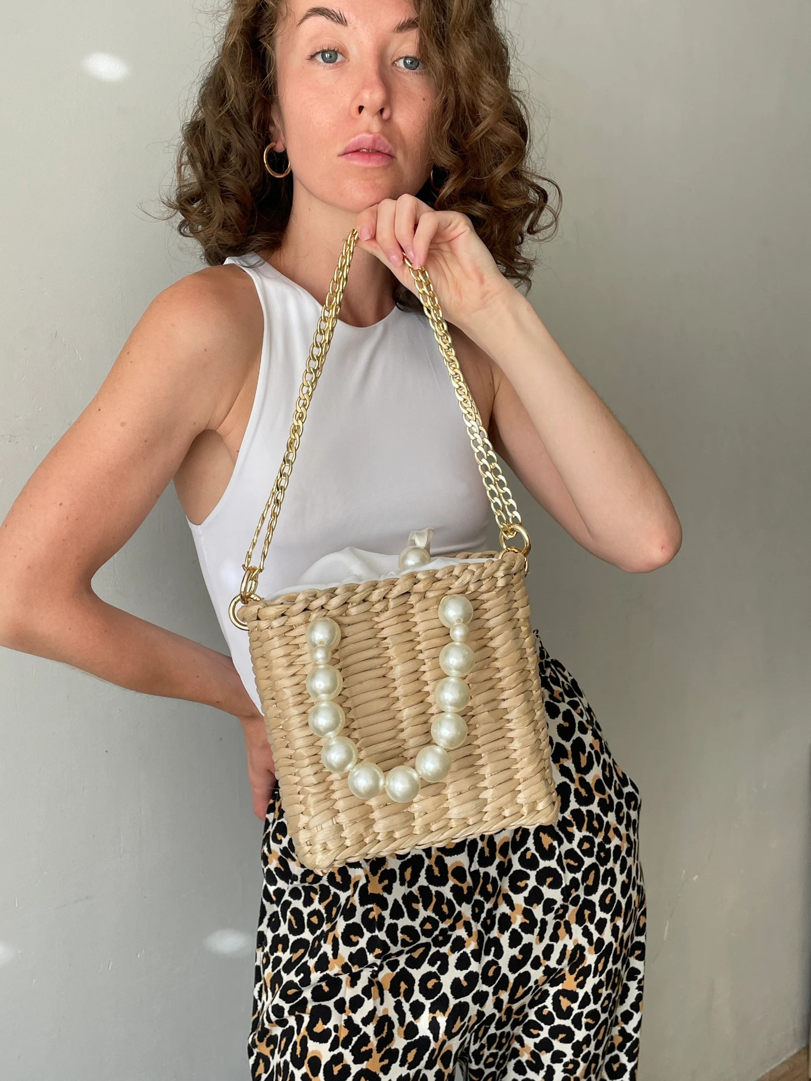 Straw Tote Bag Pearl Top Handle, Beaded Pearl Summer Cross Body Women Handbag | Etsy (Global)