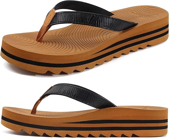 KuaiLu Women's Arch Support Platform Flip Flop Sandals | Amazon (US)
