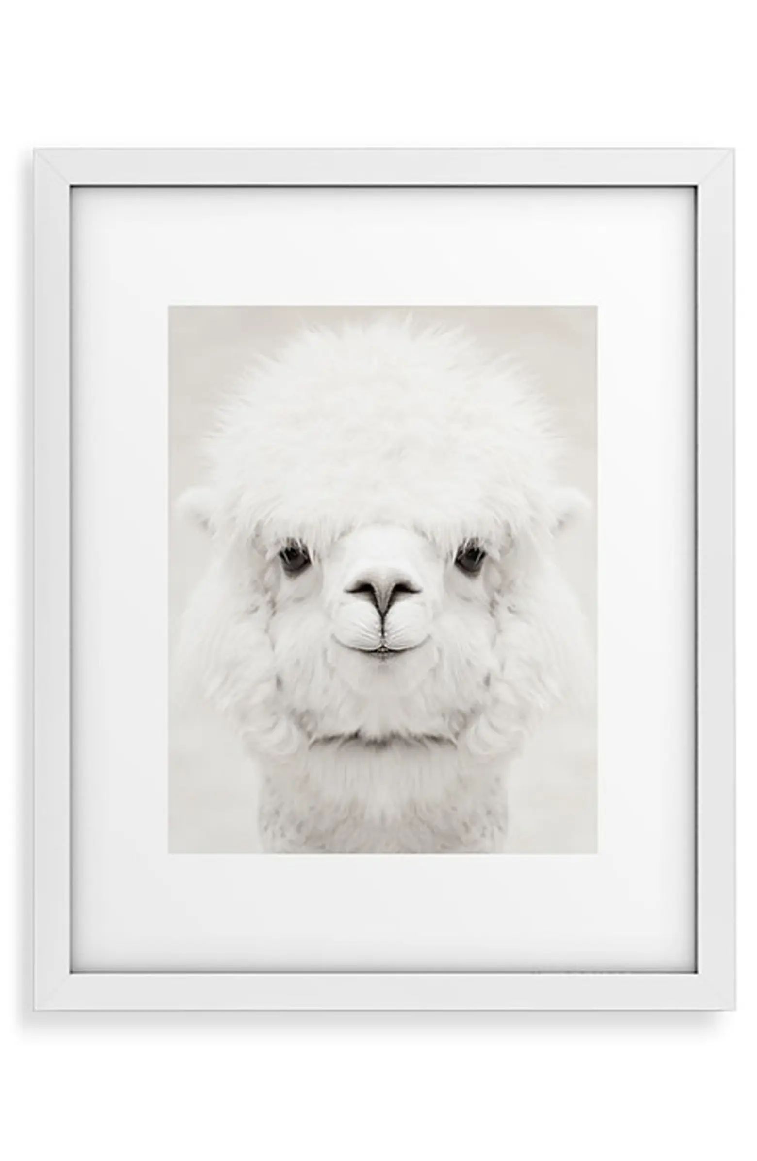 Smiling Alpaca Framed Art Print | Nordstrom