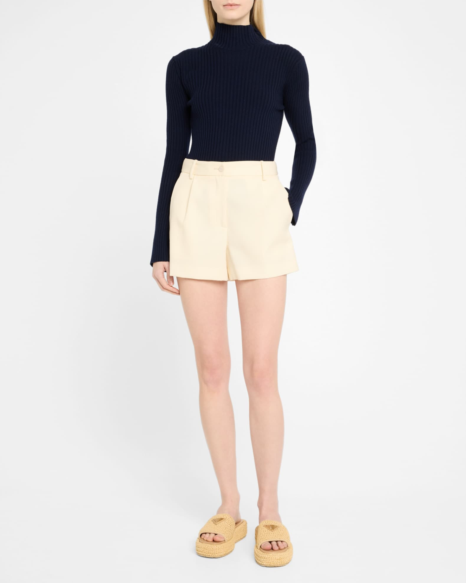 Raffia Single-Band Platform Slides | Neiman Marcus