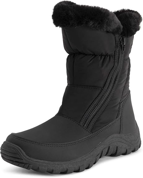 Polar Womens Memory Foam Twin Zip Opening Pull On Nylon Waterproof Thick Faux Fur Lined Winter Ra... | Amazon (US)