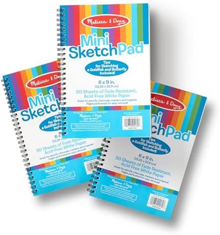 Melissa & Doug Drawing Paper, Sketch Pad, 3-Pack Bundle for Coloring, Writing or Painting (6 x 9 ... | Amazon (US)