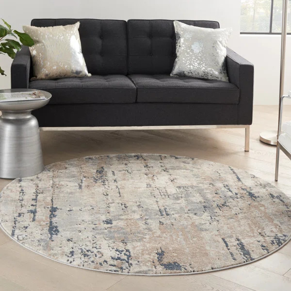 Addie Abstract Machine Made Power Loom Polyester/Polypropylene Area Rug in Beige/Gray | Wayfair North America