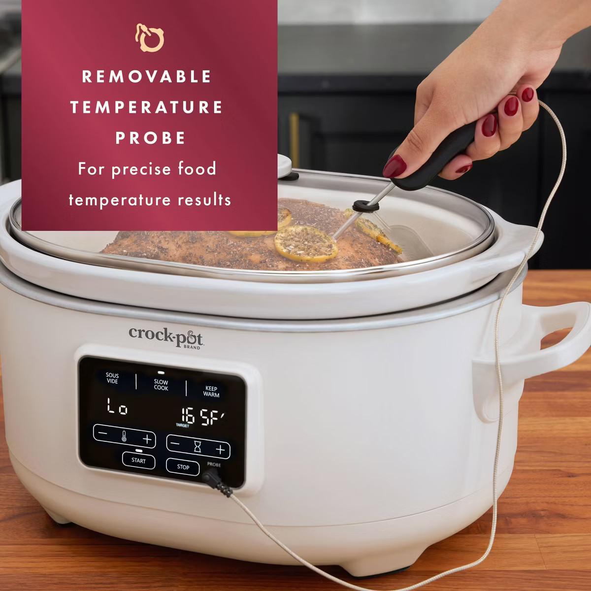 Crock-Pot 6qt Programmable Slow Cooker with Sous Vide - Oat Milk Ivory: Digital Timer, Automatic ... | Target