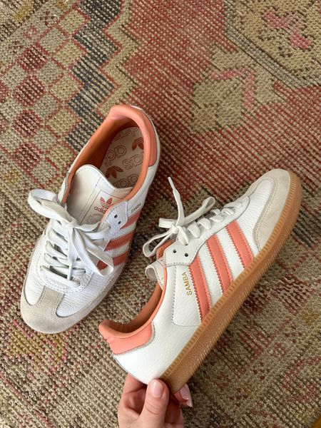 pink adidas sambas 🩷 perfect sneaker for spring! found them in stock in some sizes across different retailers 

#LTKover40 #LTKSeasonal #LTKshoecrush