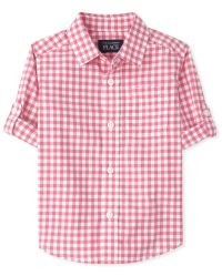 Baby And Toddler Boys Long Sleeve Gingham Poplin Button Down Shirt | The Children's Place