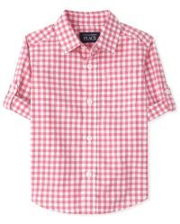 Baby And Toddler Boys Long Sleeve Gingham Poplin Button Down Shirt | The Children's Place