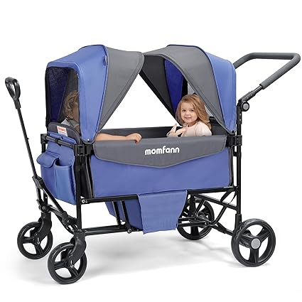 Stroller Wagon for 2 Kids,Foldable Wagon Stroller with Canopy, All-Terrain Parent Organizer, Adju... | Amazon (US)