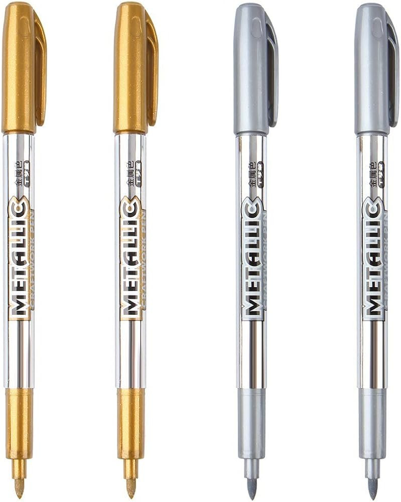 Dyvicl Metallic Markers Pens - Silver and Gold Paint Pens for Black Paper, Glass, Rock Painting, ... | Amazon (US)
