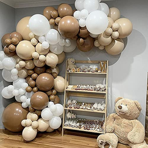 TEDREN 127PCS Balloon Garland Arch Kit Coffee Brown White Latex Balloons Kit for Garland Theme Party | Amazon (US)