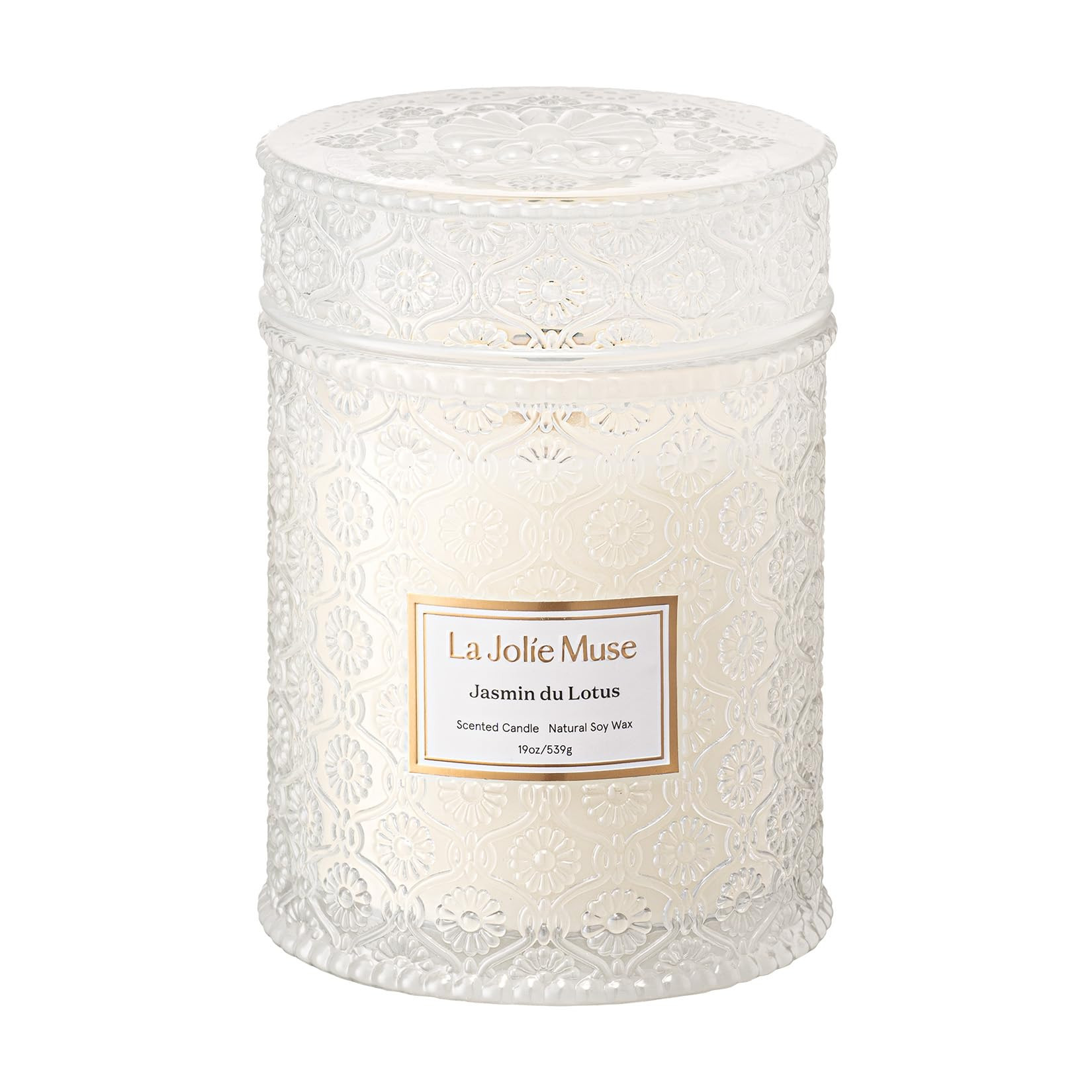 LA JOLIE MUSE Jasmin du Lotus Candle - Ivy, Jasmine, Cedarwood | 19 oz Large Wooden Wick Candle |... | Amazon (US)