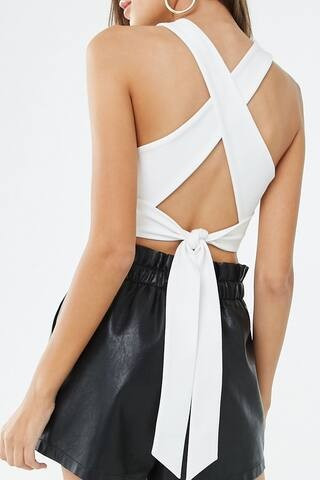Knotted Crisscross-Back Crop Top | Forever 21 (US)