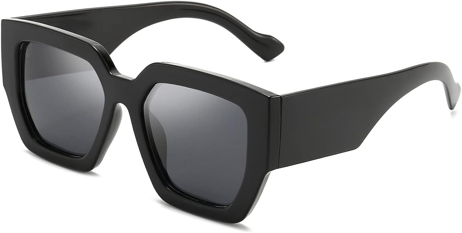 Oversized Square Polarized Sunglasses for Women Trendy Classic Retro Large Frame Sunglasses Ladie... | Amazon (US)
