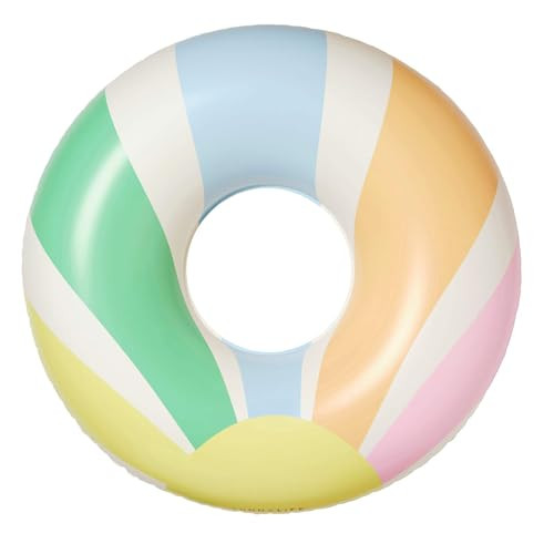 SUNNYLiFE Adult Pool Ring Float in Pastel Gelato - Durable, Safety-Tested PVC, Includes Puncture Repair Patch, Perfect for Pool, 220 lbs Max | Amazon (US)