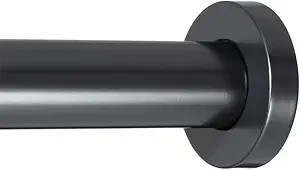 Ivilon Shower Curtain Rod - Flat End Cap Spring Tension Rods for Windows or Shower, 54 to 90 Blac... | Amazon (US)