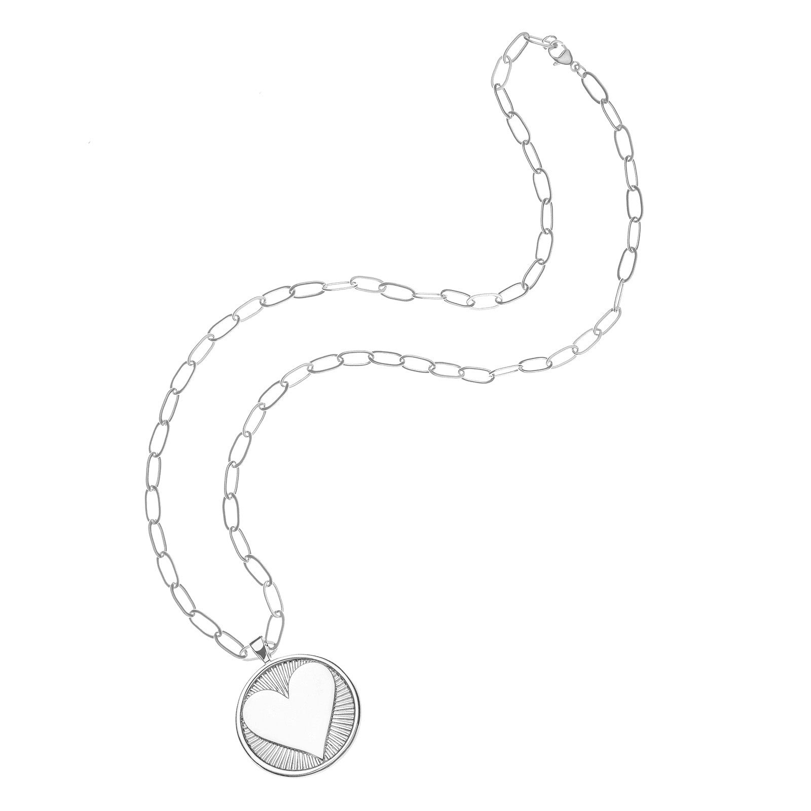 Hearts Find Me Love Pendant in Silver | Jane Win