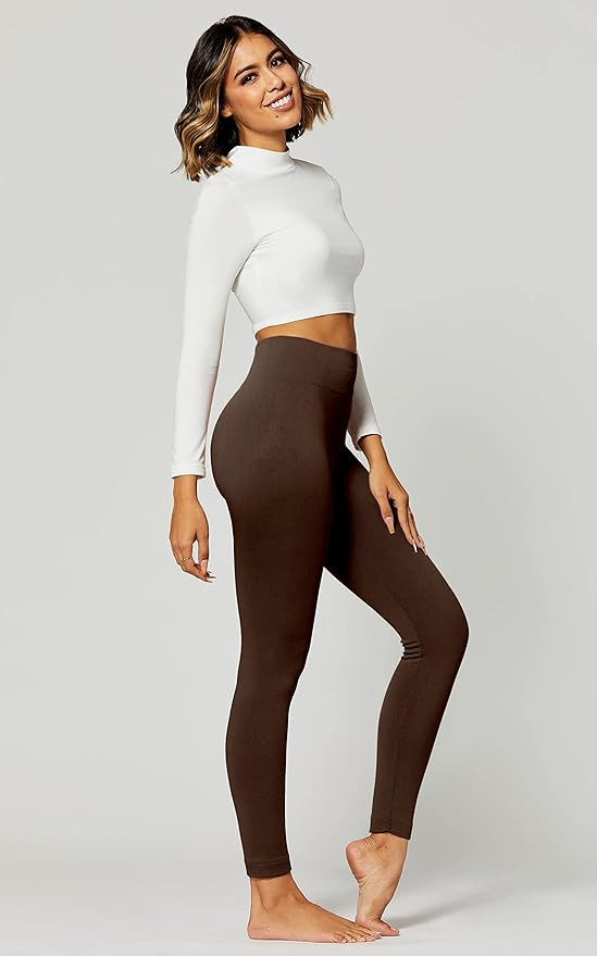 Premium Women's Fleece Lined Leggings - High Waist - Regular and Plus Size - 20+ Colors | Amazon (US)