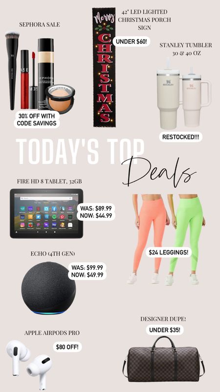 Black Friday Early Access 🤩 Christmas Decor — this patio sign is under $65!! $80 off AirPods // up to 50% Amazon devices // Walmart Fashion // $24 Walmart Leggings // restocked on Stanley tumbler 30 and 40 oz // Sephora sale with code SAVINGS 

#LTKSeasonal #LTKHoliday #LTKsalealert