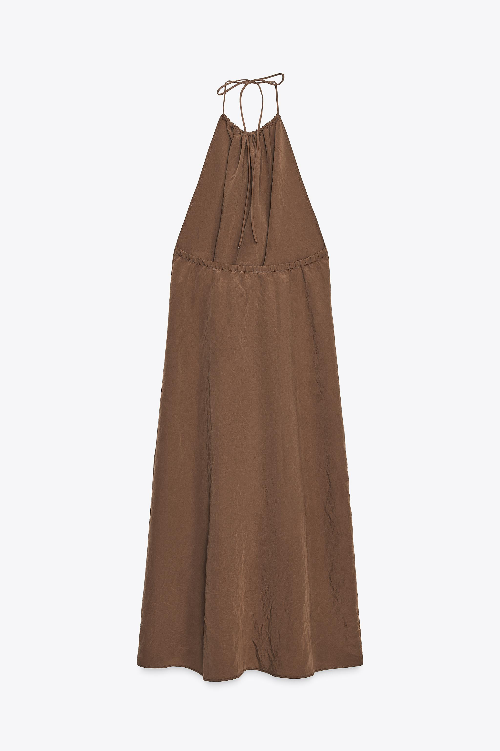 FLOWING OPEN BACK HALTERNECK DRESS | Zara UK