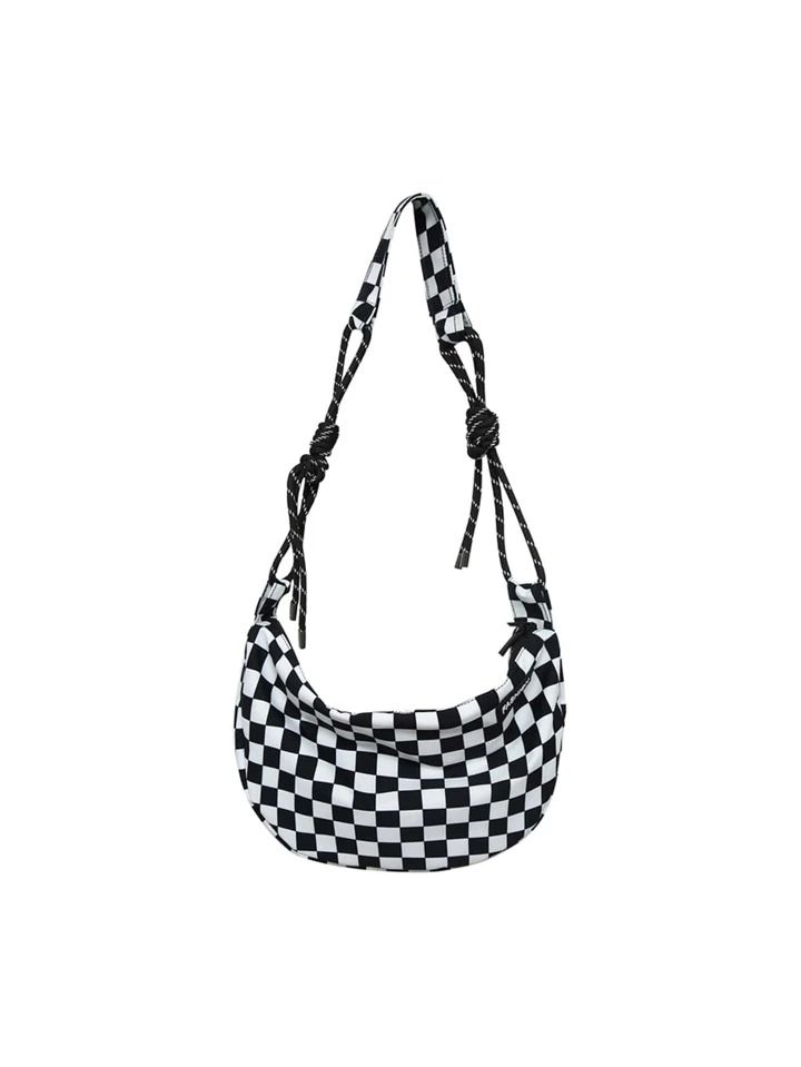 Checkered Pattern Hobo Bag | SHEIN