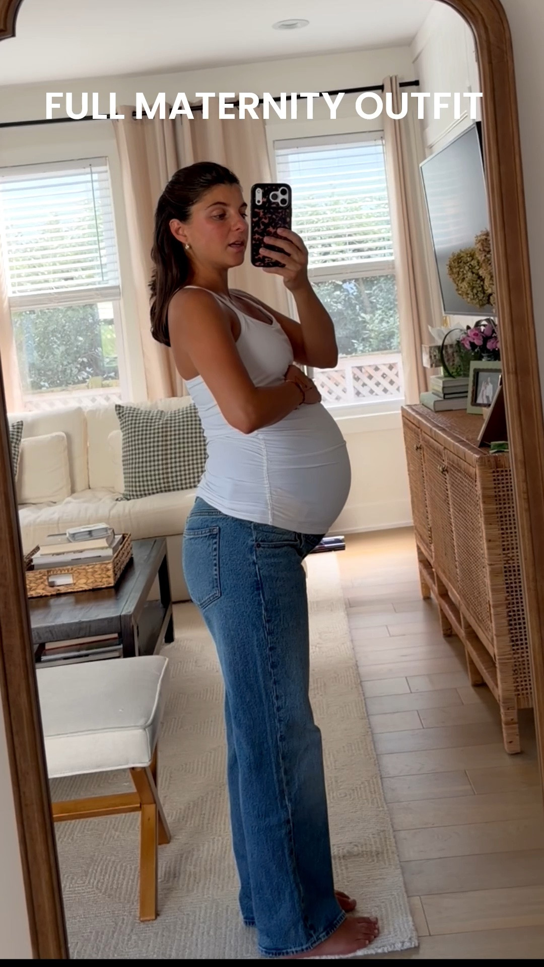[8/21/26] @abercrombie maternity denim (90’s relaxed - 26 short) paired with beyond yoga maternity tank in size small, which comes in 4 other colors! Denim is on sale for 30% off almost everything!

#LTKSaleAlert #LTKBump #LTKPetite