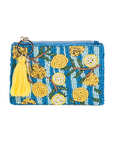 Handmade Beaded Lemon Coin Purse for Women | Leather | Marshalls