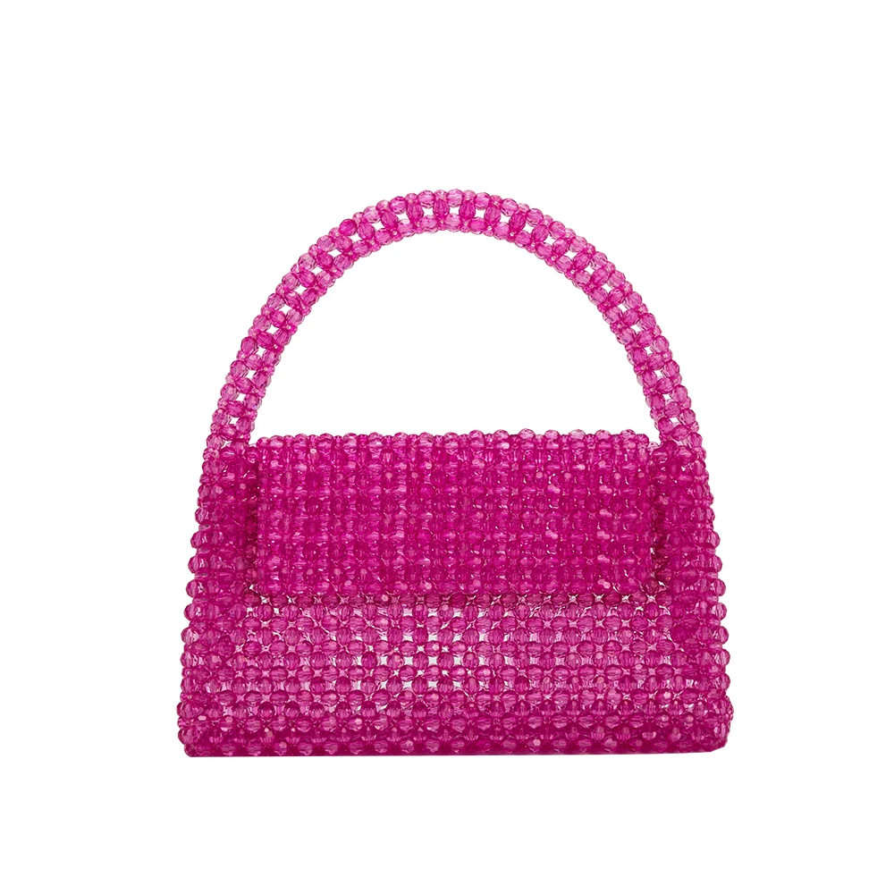 Sherry Fuchsia Beaded Top Handle Bag | Melie Bianco