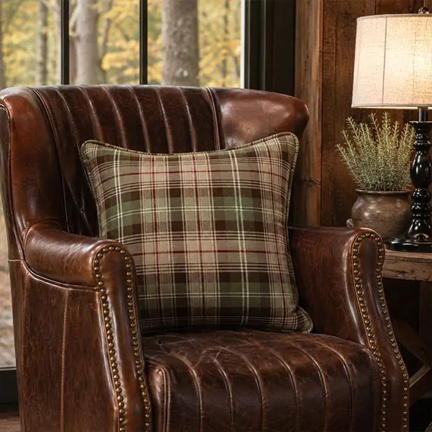 Rustic Retreat Plaid Throw Pillow Set of 2 | Antique Farm House