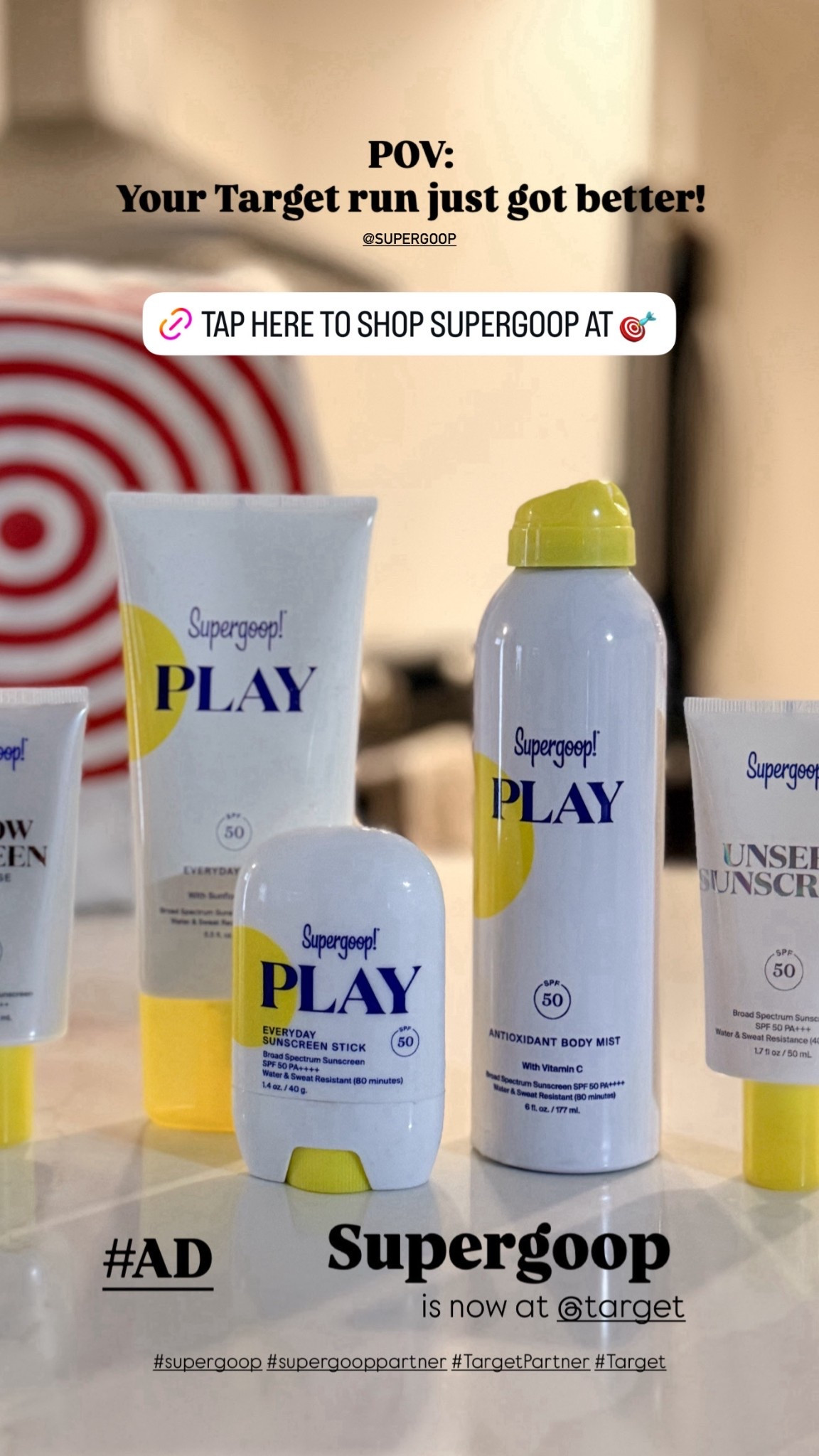 #ad @Supergoop!  is now available at @Target, which makes it easy to discover a variety of SPF options in one place. I picked up a few different formulas to see how they apply, how they wear, and how they fit into my everyday routine once I’m home.

I love having options that are designed for daily wear and blend seamlessly into skincare and makeup routines, so SPF feels easy to reach for year-round. Being able to grab them during a regular Target run makes restocking simple and convenient! 

Make sure to try out Supergoop on your next Target run 🛒 

liketkit @shop.ltk Comment SHOP below to receive a DM with the link to this post on my LTK ⬇ https://liketk.it/5TGIX

#TargetPartner #Supergoop #SupergoopPartner #Target


#LTKfitnessgoals