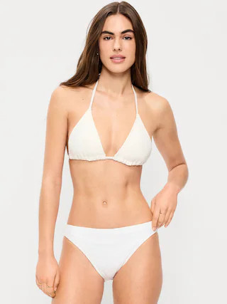 Eyelet Triangle String Bikini Swim Top | Old Navy (US)