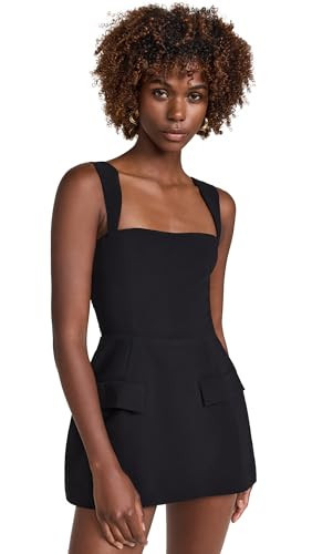 Amanda Uprichard Women's Bethany Skort Romper, Black, L | Amazon (US)