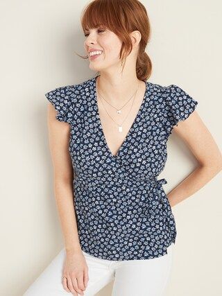 Wrap-Front Side-Tie Top for Women | Old Navy US