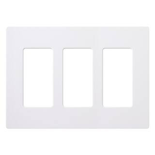 Lutron Claro 3 Gang Wall Plate for Decorator/Rocker Switches, Gloss, White (CW-3-WH) (1-Pack) CW-... | The Home Depot