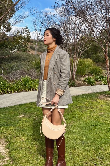 Work Outfit inspired with a touch of Kdrama 🤎 wearing oversized blazer from Rihoas and knees high boots from DuoBoots! With a beige color bag from Polène 💛 

#LTKSpringSale #LTKSeasonal #LTKworkwear