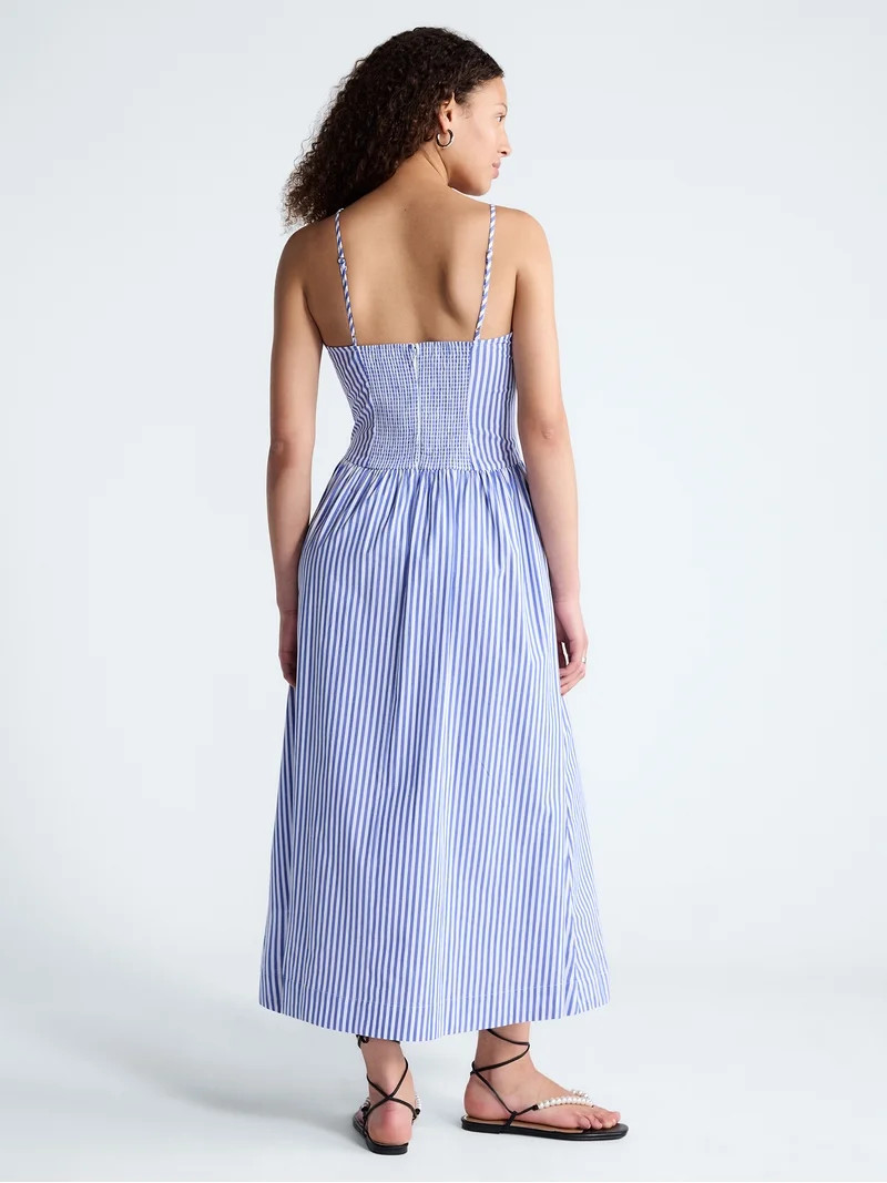 Free Assembly Women's Twist Front Sleeveless Maxi Dress with Drop Waist, Sizes XS-XXL | Walmart (US)