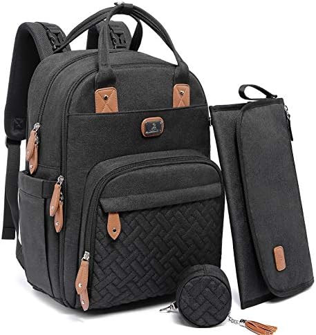 Diaper Bag Backpack with Portable Changing Pad, Pacifier Case and Stroller Straps, Dikaslon Large Un | Amazon (US)
