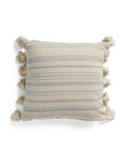 18x18 Verigated Stripe Tassel Pillow | Marshalls