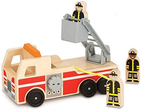 Melissa & Doug Wooden Fire Truck With 3 Firefighter Play Figures | Amazon (US)