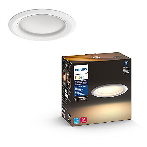 Philips Hue White Ambiance Smart Retrofit Recessed Downlight 4", Bluetooth & Zigbee Compatible (Hue Hub Optional), Smart Ceiling Lighting, 1-Pack | Amazon (US)