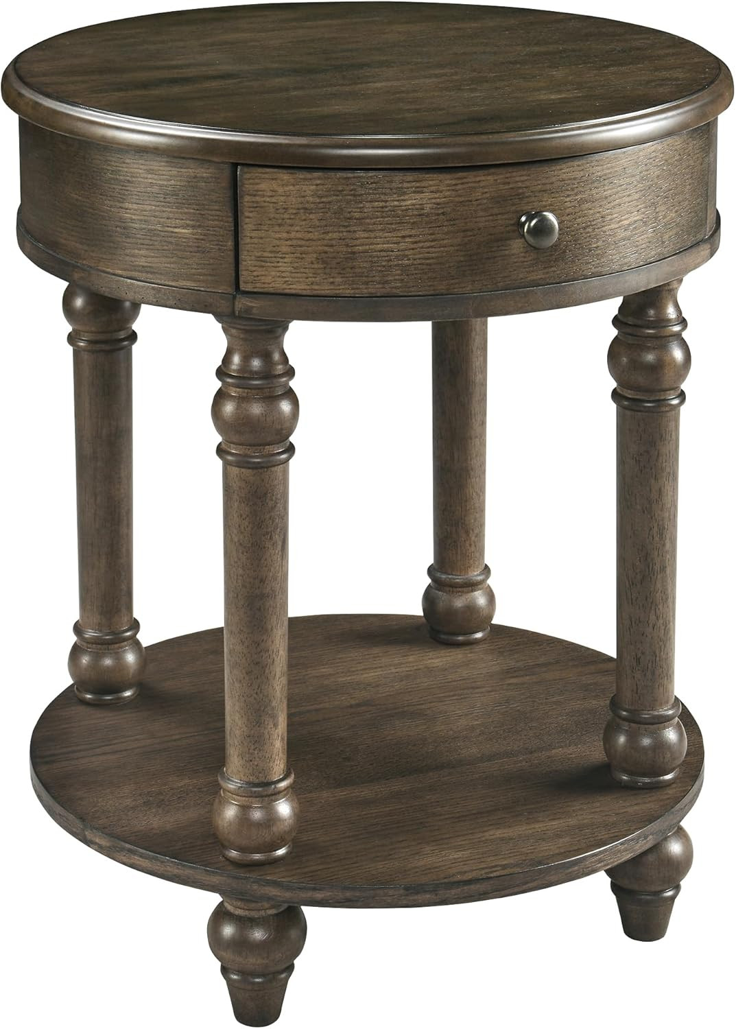 MODERION Round End Table with Drawer, Narrow Beside Table with Storage Shelf, Living Room Corner ... | Amazon (US)