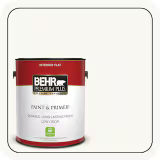BEHR PREMIUM PLUS 1 gal. Ultra Pure White Flat Low Odor Interior Paint & Primer 105001 - The Home... | The Home Depot