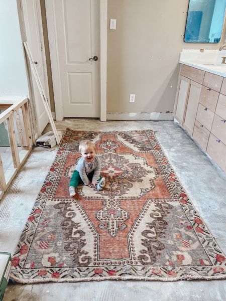 Mom and I were given the BEST Turkish rug recommendation and mom ordered one for her bathroom. It’s called Gray and Beige on Etsy! The on linked below isn’t the EXACT rug but it’s close. Look at all her listings and you’re going to find so many good ones.

#LTKstyletip #LTKhome #LTKFind