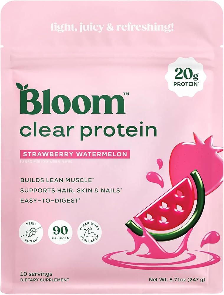 Bloom Clear Protein, Whey Protein Isolate with Collagen Peptides and Digestive Enzymes, 20g Prote... | Amazon (US)