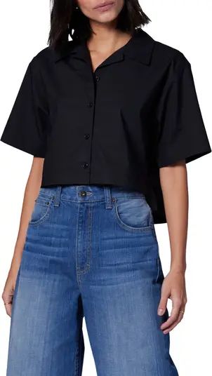Salma Crop Button-Up Cotton Shirt | Nordstrom