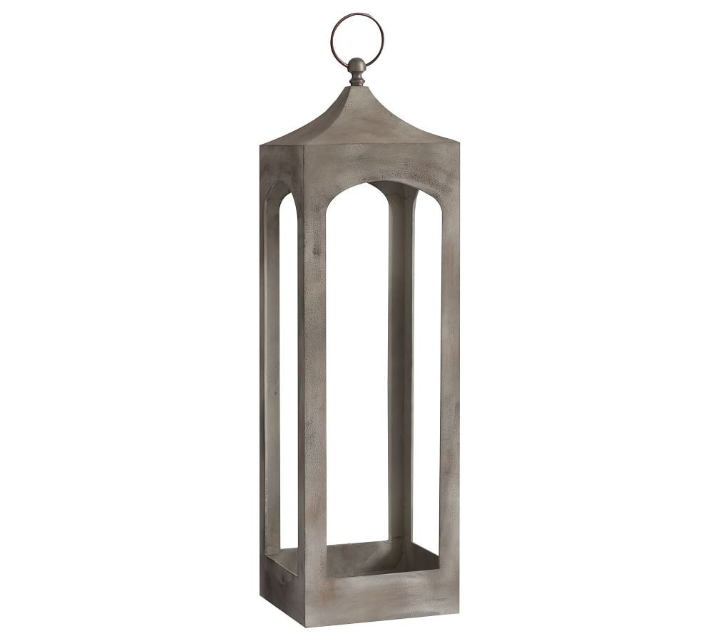 Caleb Handcrafted Metal Indoor/Outdoor Lanterns - Grey | Pottery Barn (US)