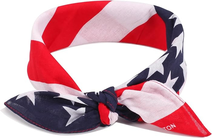 Ardorchid American Flag Red White and Blue Bandana Headband USA Patriotic Headbands for Men and W... | Amazon (US)